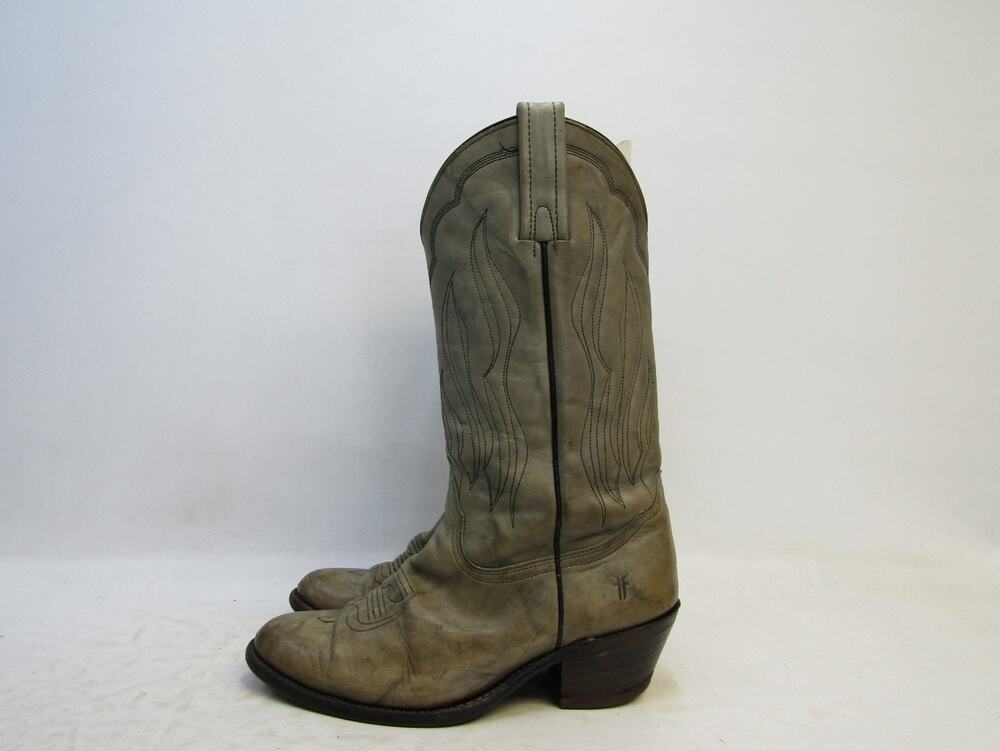 Frye Mens Size 10.5 D Marbled Gray Leather Western Cowboy Boots